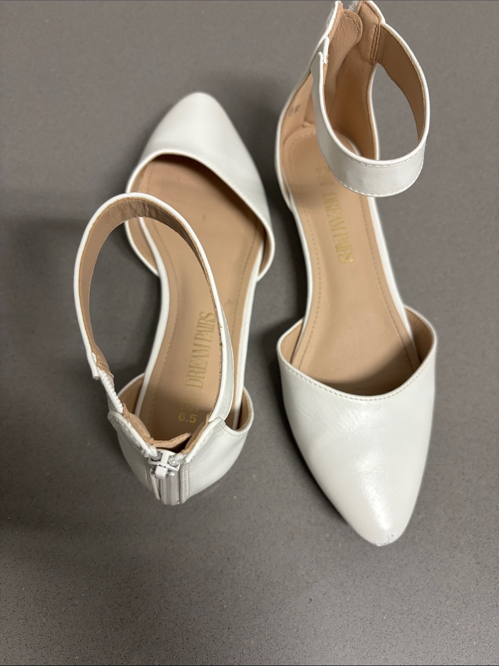 Dream Pairs White Pointed Ankle-Strap Heels for Women